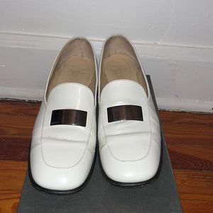 Vintage 90s White Gucci Loafers